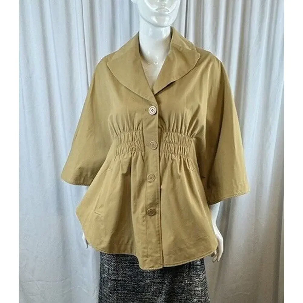 New York & Co Cape Tan M academia Preppy fantasy professional outdoor 63-16 - Picture 1 of 16